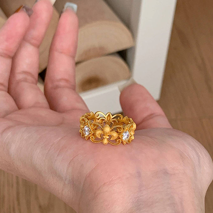 Wholesale Hollow ring fashion, light luxury, niche design, personality, temperament, versatile accessories