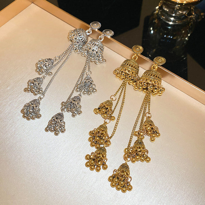 Wholesale metal wind chime tassel earrings high-end earrings for women