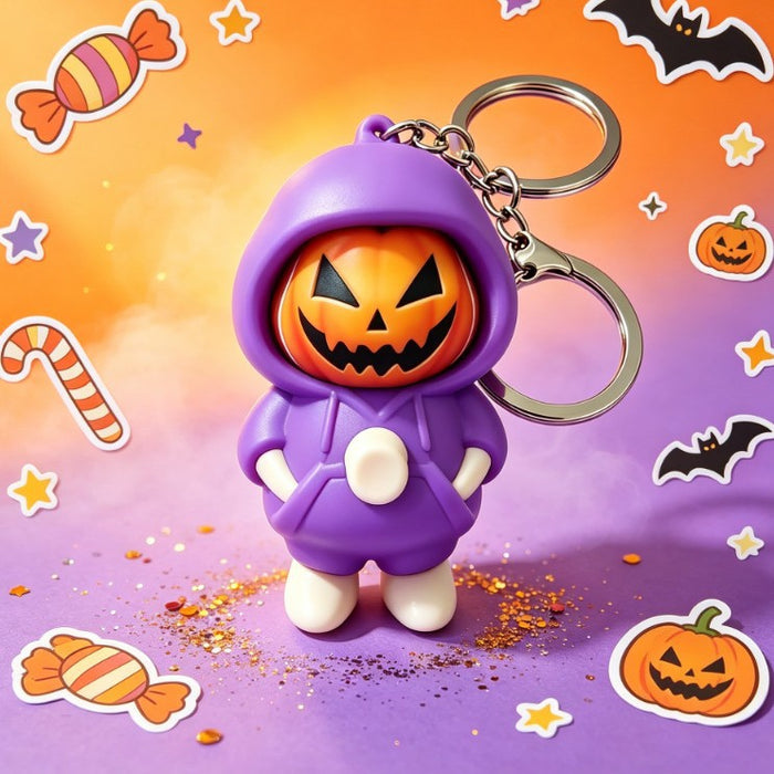 Wholesale Plastic  Hooded Pumpkin Figure Keychain Creative Ghost Blue Pendant Gift Decorative Accessory