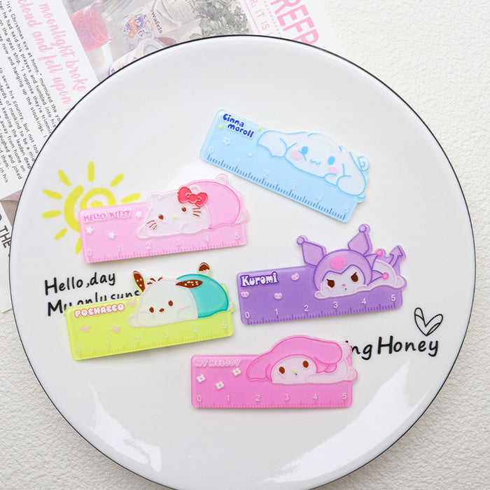 Wholesale 5PCS Cartoon Small Ruler Acrylic Diy Decorative Patch Accessories JDC-FK-YaoL016