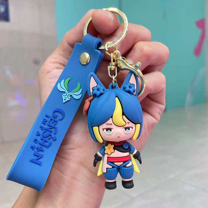 Wholesale Cute Cartoon Three-dimensional Silicone Keychain JDC-KC-Chongli013