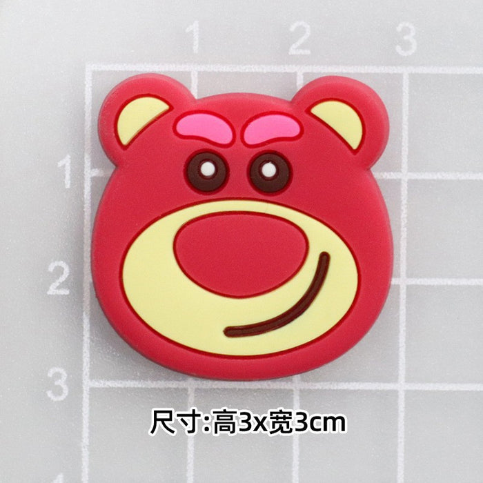 Wholesale 5pcs Cartoon bear soft rubber accessories cream rubber mobile phone case hole shoes hair accessories material bag