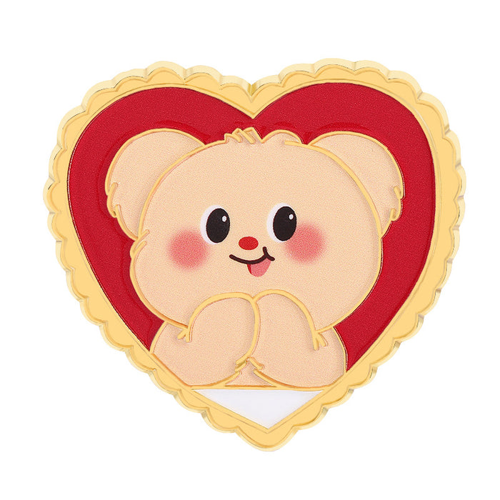 Wholesale Cute Japanese Animal Brooch Pin Bear And Dog Coffee Design Zinc Alloy Fashion Accessory