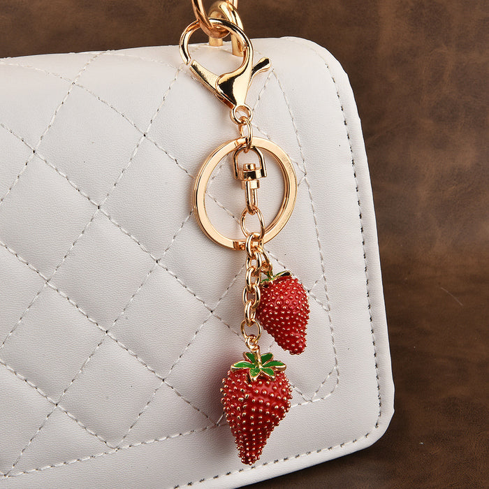 Wholesale Cute Strawberry Alloy Keychain