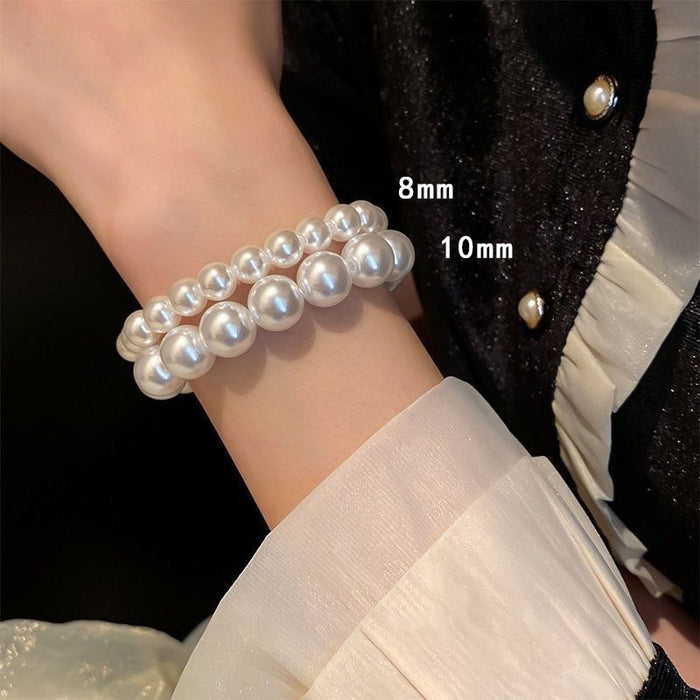 Wholesale Retro minimalist pearl elastic bracelet, light luxury fashion bracelet, versatile temperament bracelet, and accessories
