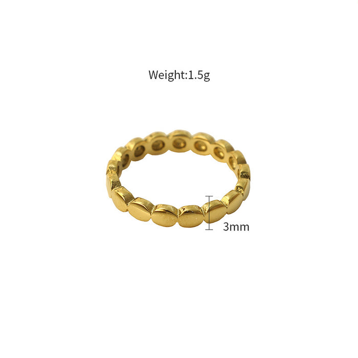 Wholesale Fashionable circular diamond square index finger ring titanium steel minimalist ring