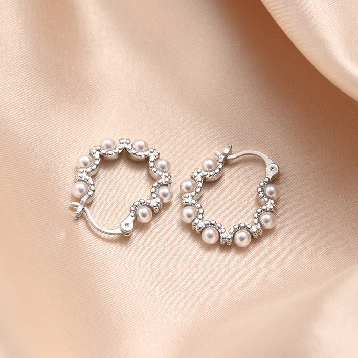 Wholesale Pearl earrings, niche design, earrings, light luxury temperament, personalized retro ear buckles