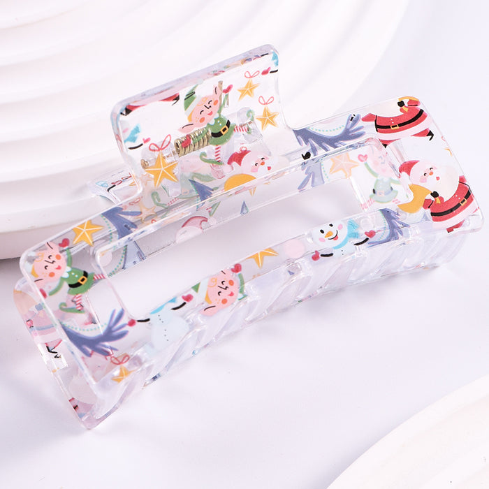 Wholesale Christmas Halloween Transparent Printed Plastic Hairpin JDC-HC-Fengp006