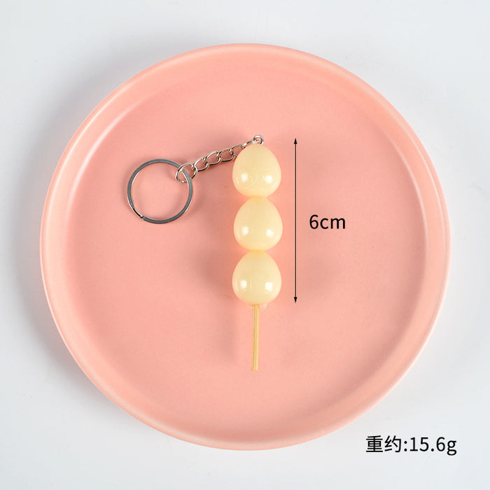 Wholesale PVC BBQ Skewers Food Toy Keychain Simulated Meat And Quail Egg Pendant Boutique Resale Accessory MOQ≥5