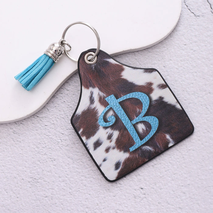 Wholesale Leather Western Style Cow Pattern Animal Keychain JDC-KC-YiTian004