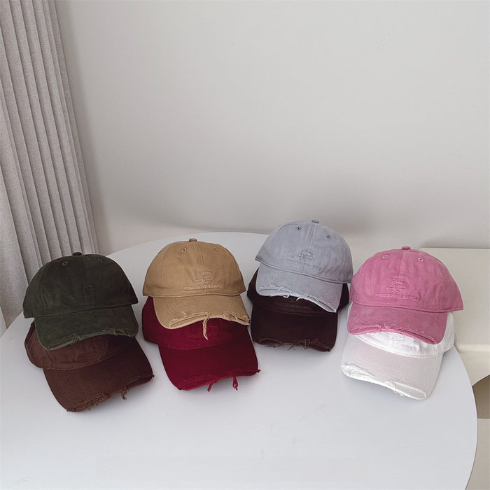 Wholesale Retro vintage distressed baseball cap versatile street racket soft top hat sunshade duckbill cap trendy