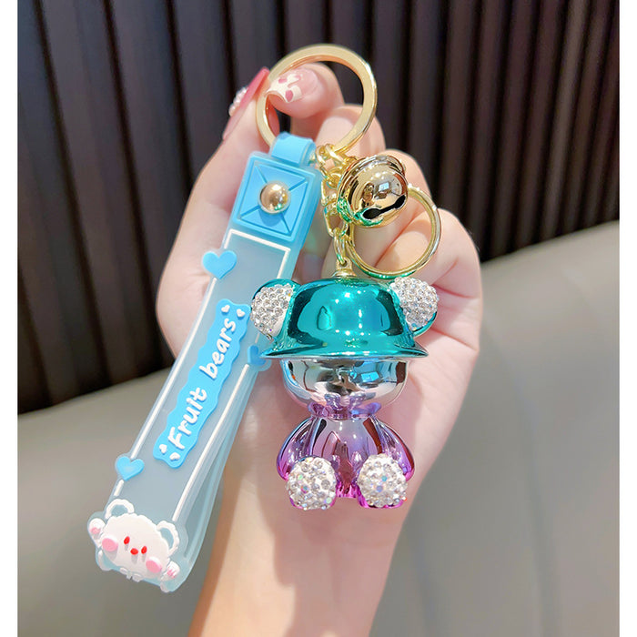 Wholesale Plating Diamond Bear Keychain JDC-KC-GSWA004