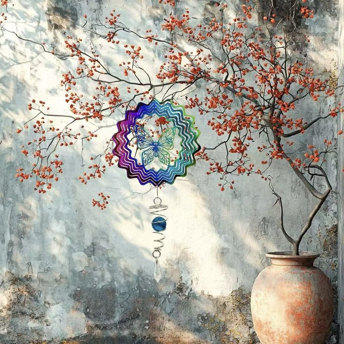 Wholesale 3D Stainless Steel Rotating Wind Gyro Wind Chimes