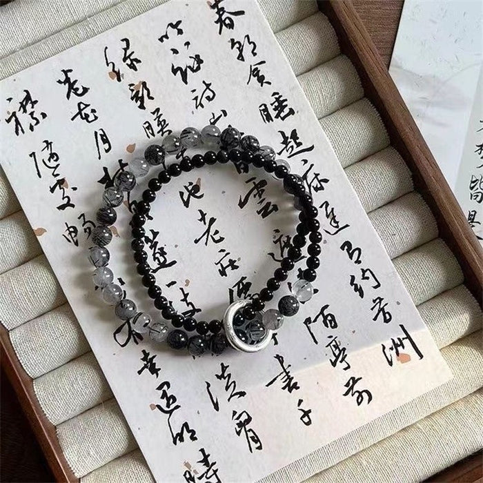 Wholesale Stacked Hand String Round Bead Zirconia Elastic Rope Versatile High Beauty Clavicle Chain