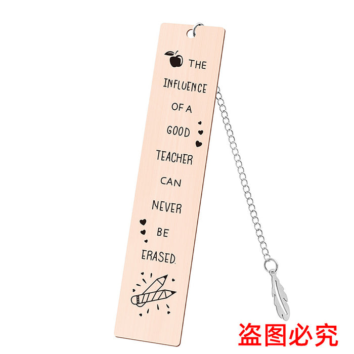 Wholesale Stainless Steel Teacher's Day Bookmark JDC-BM-GangG001