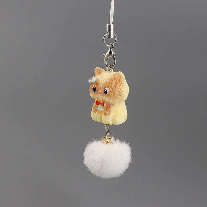 Wholesale Beaded Keychain with Pom-Pom Pendant