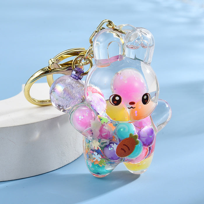 Wholesale Acrylic Oiled Color Iceberg Milk Tea Cup Keychain JDC-KC-ShuangD012