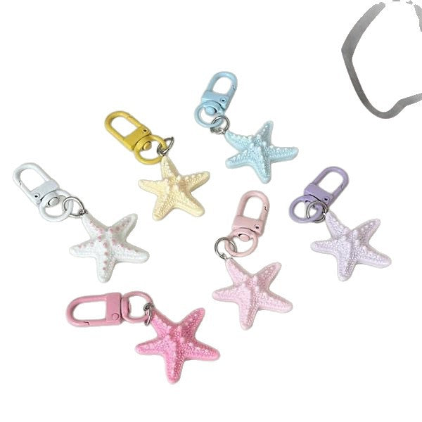 Wholesale Cute 3D Starfish Keychain Cartoon Bag Charm Gift Summer Accessory