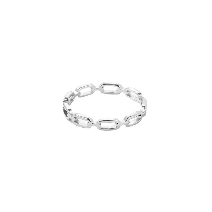 Wholesale 5pcs Hollow out small chain ring,  unique rectangular chain stainless steel necklace
