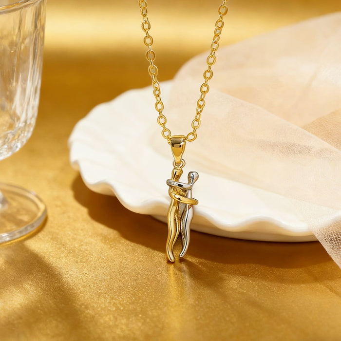 Wholesale Creative Jewelry Couple Hug Necklace For Valentine' s Day