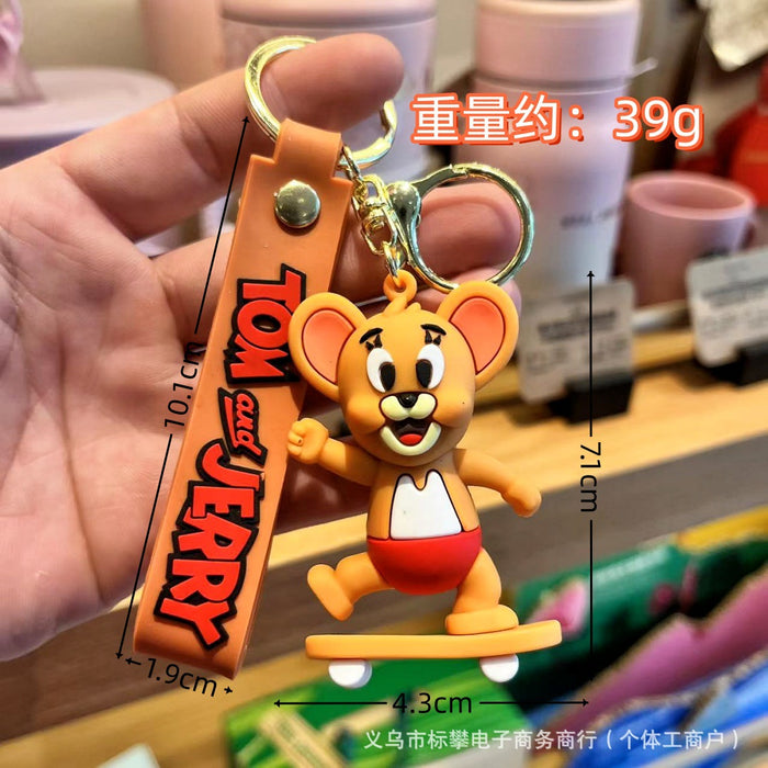 Wholesale Cartoon Anime Cat and Mouse Skateboard Keychains JDC-KC-Biaopan004