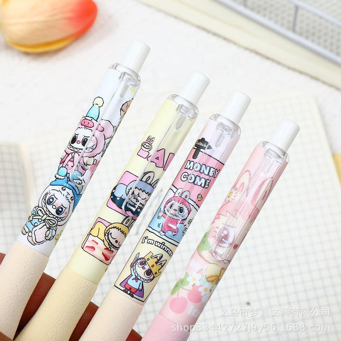 Wholesale 4pcs/ box sponge quick-drying press gel pen cute student black gel pen