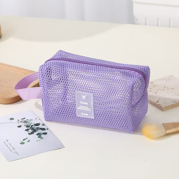 Wholesale Chic Mesh Cosmetic Bag Travel Multipurpose Organizer Handbag For Cosmetics Storage