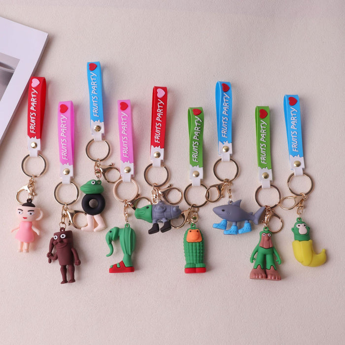 Wholesale Doll keychain funny abstract stick man shark small pendant