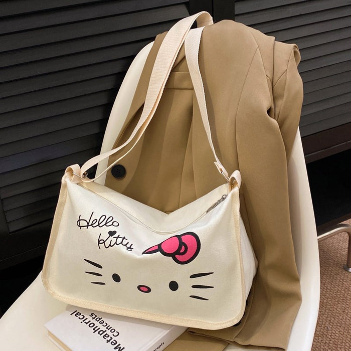 Wholesale Cartoon Cat Printed Shoulder Bag Women's All-match Crossbody Dumpling Bag Commuter Women's Bag