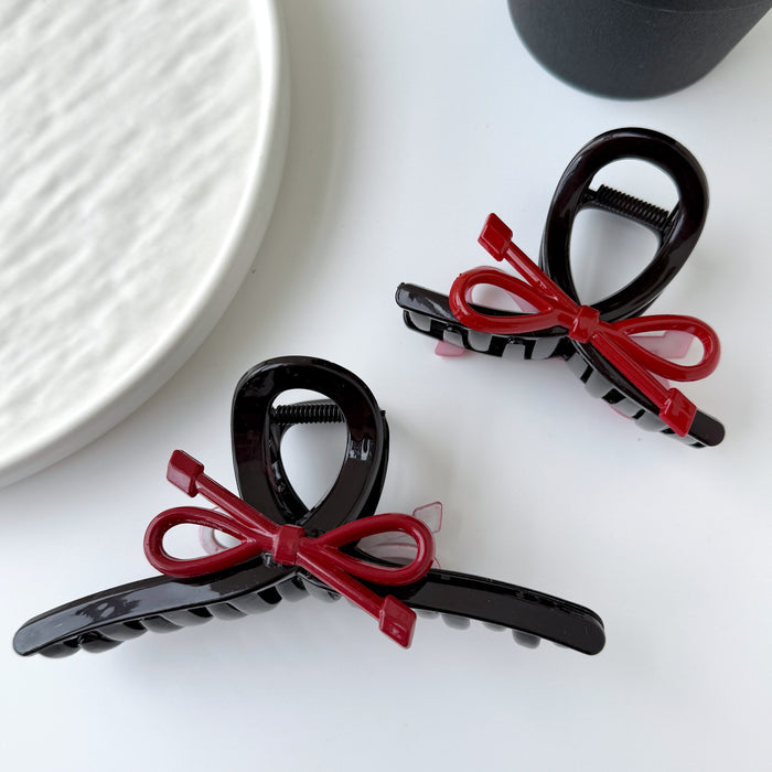 Wholesale Retro Red Large  Bow Hair Clips