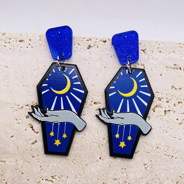 Wholesale  earrings coffin ghost bat acrylic earrings Amazon holiday jewelry