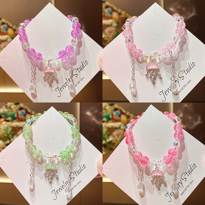 Wholesale Children' s Red Jellyfish Floral Tassel Bracelet - Everyday Jewelry Accessory MOQ≥3