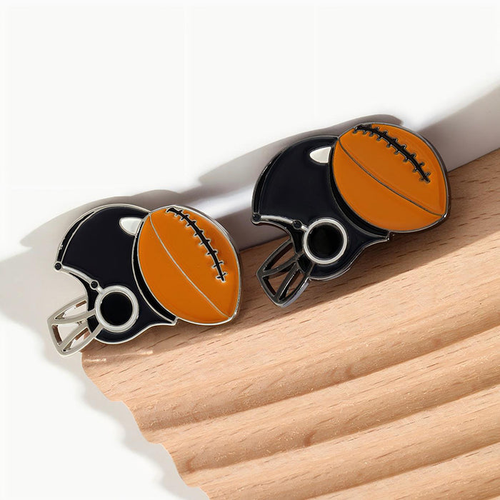 Wholesale Football helmet metal enamel badge brooch with horse n pin