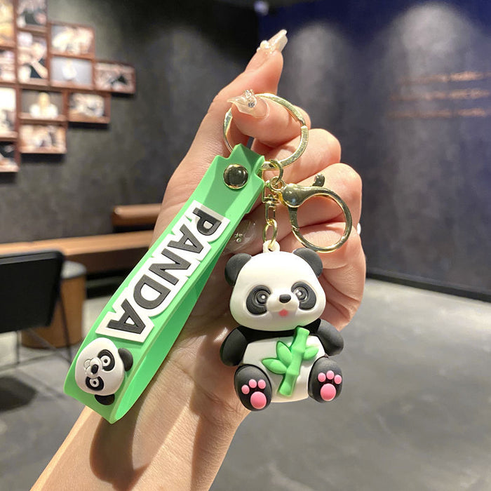Wholesale Silicone Panda Keychain Decorative Bag Charm