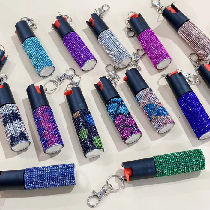 Wholesale Plastic Diamond Inlaid Portable Press Type Keychain JDC-KC-ZY013
