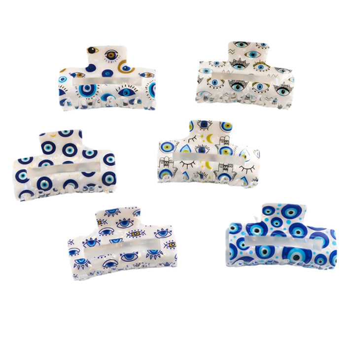 Wholesale Devil' s Eye Element Claw Clip Niche Hairpin Bun Shark Clip Hair Accessory