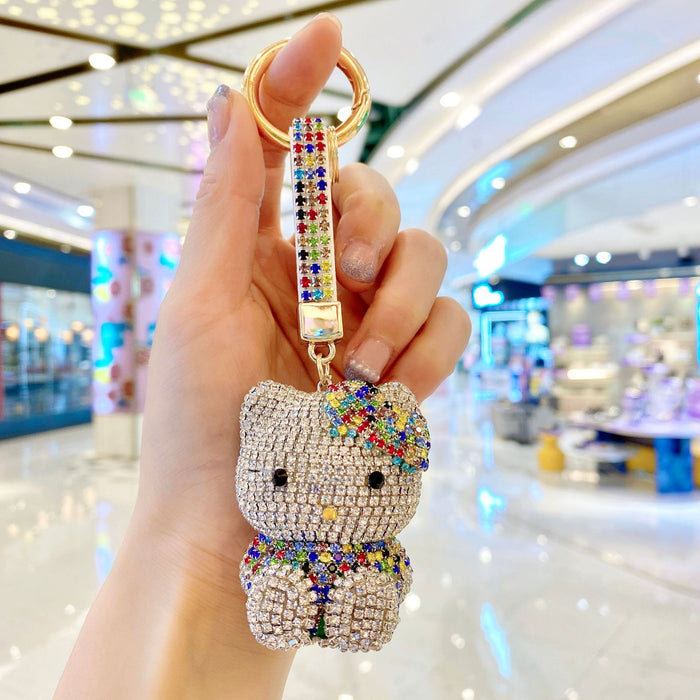 Wholesale diamond-encrusted cute doll car keychain fashion ladies bag pendant JDC-KC-ShuoT002