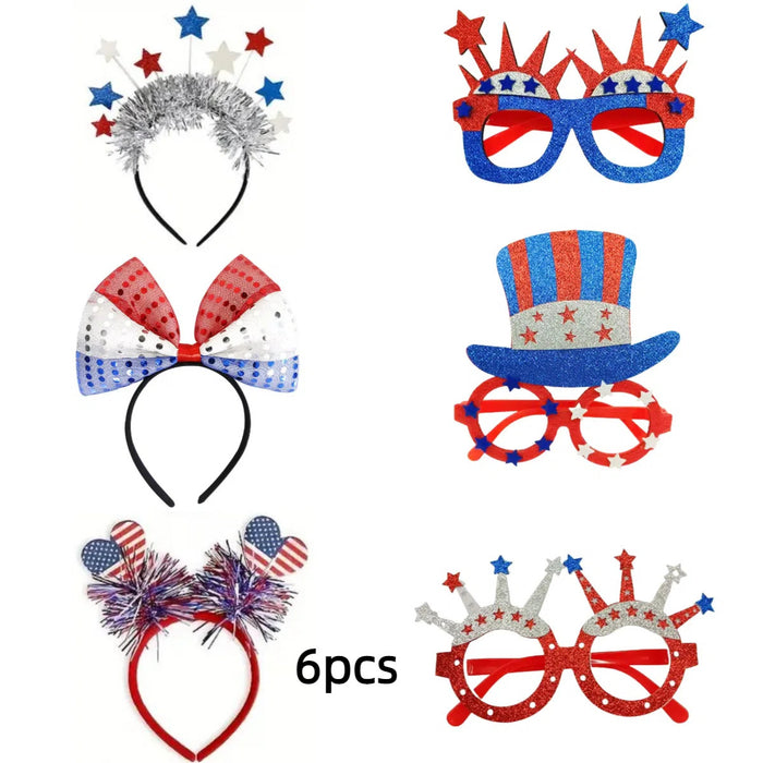 Wholesale Set, Independence Day headband, glasses, National Day parade performance props