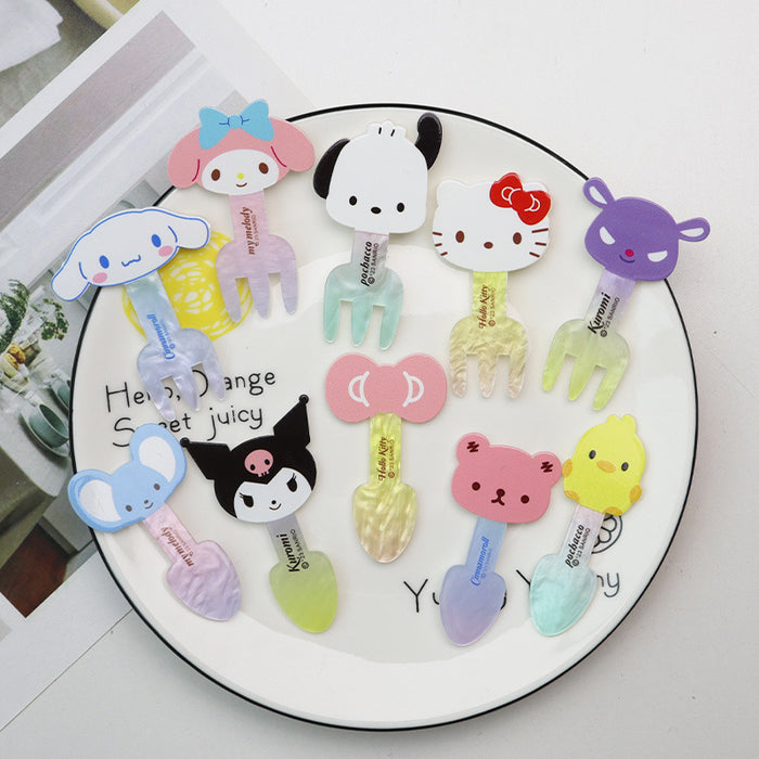 Wholesale 10pcs Cartoon Cute Animal Fork Spoon Acrylic Diy Decorative Patch Accessories JDC-FK-YaoL026