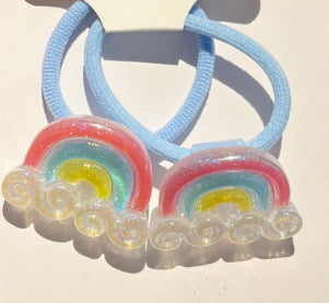 Wholesale Glittery glow-in-the-dark cute princess beaded hair tie