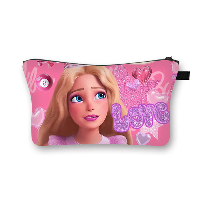 Wholesale Pink Princess Cosmetic Bag Kids Cosmetic Bag Portable Polyester Storage Bag JDC-CB-YiLan001