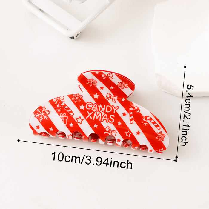 Wholesale PVC Claw Hair Clip Christmas Gingerbread Man Reindeer Women S Fashion Accessory