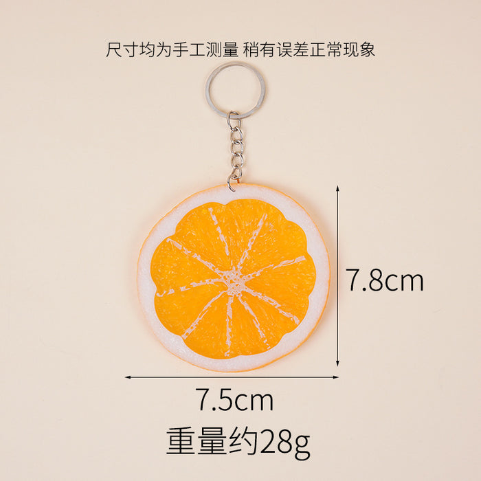 Wholesale Lemon Slice Simulated Fruit PVC Keychain Charm Fashion Bag Accessory MOQ≥2