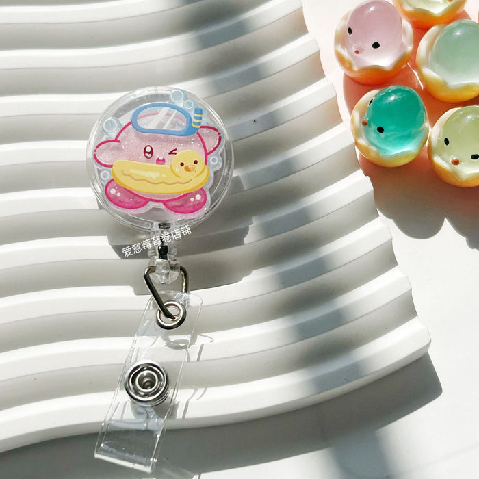 Wholesale Cute Cartoon Retractable Buckle Badge Reels Keychains
