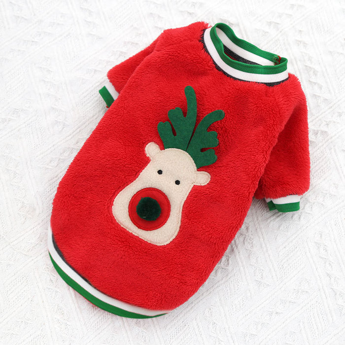 Wholesale Dogs Christmas Pet Supplies Clothes  Cotton Coat Autumn and Winter Elk Cat and Dog Clothes