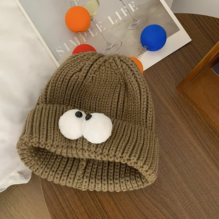 Wholesale Cartoon Big Eyes Small Monster Wool Hat for Children Autumn and Winter Cute Cute Funny Couple Knitted Hat