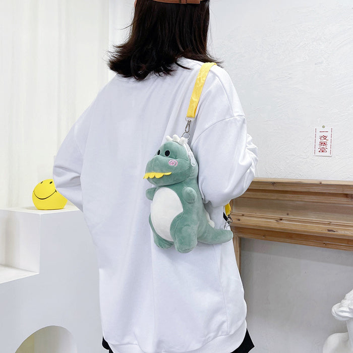 Wholesale dinosaur cartoon messenger bag plush bag shoulder bag