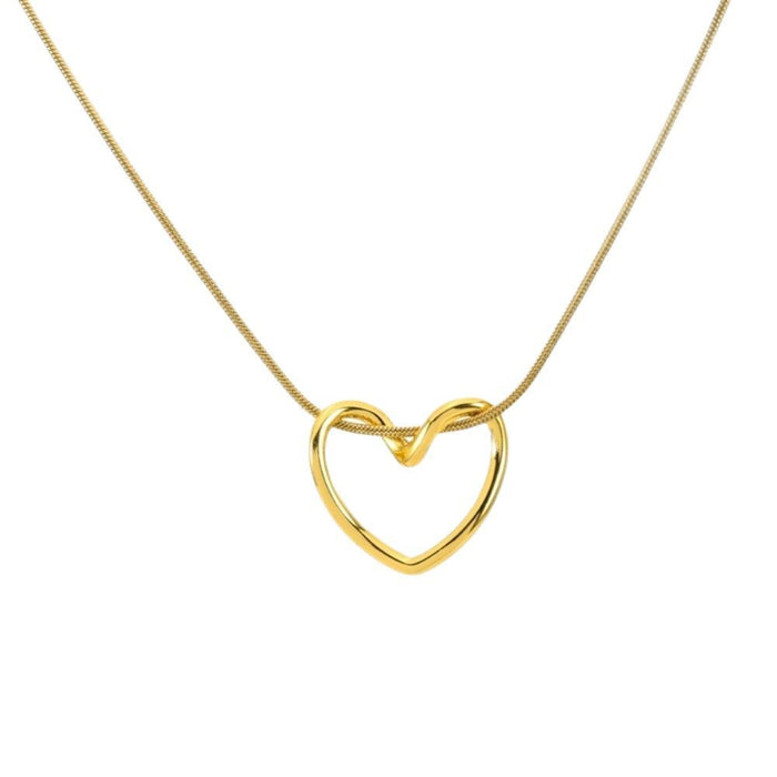 Wholesale Love necklace pendant, titanium steel lock chain, couple's niche design, alloy short piece