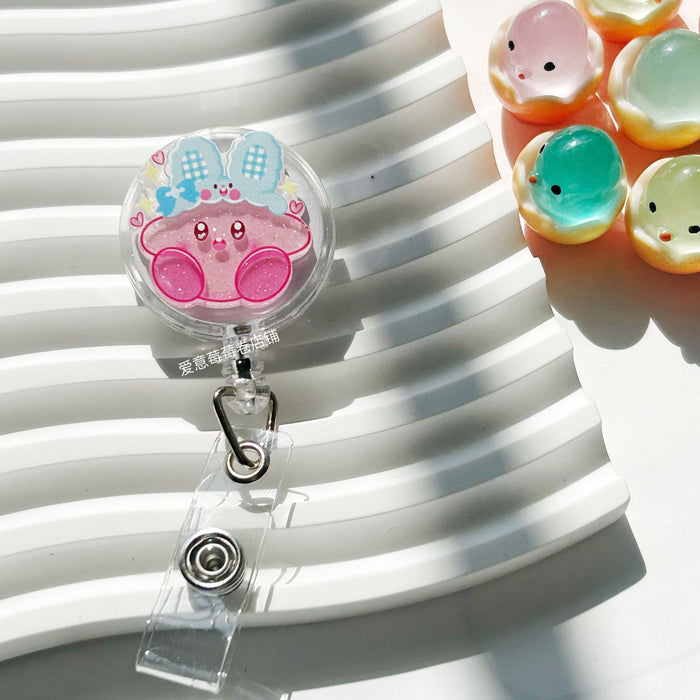 Wholesale Cute Cartoon Retractable Buckle Badge Reels Keychains