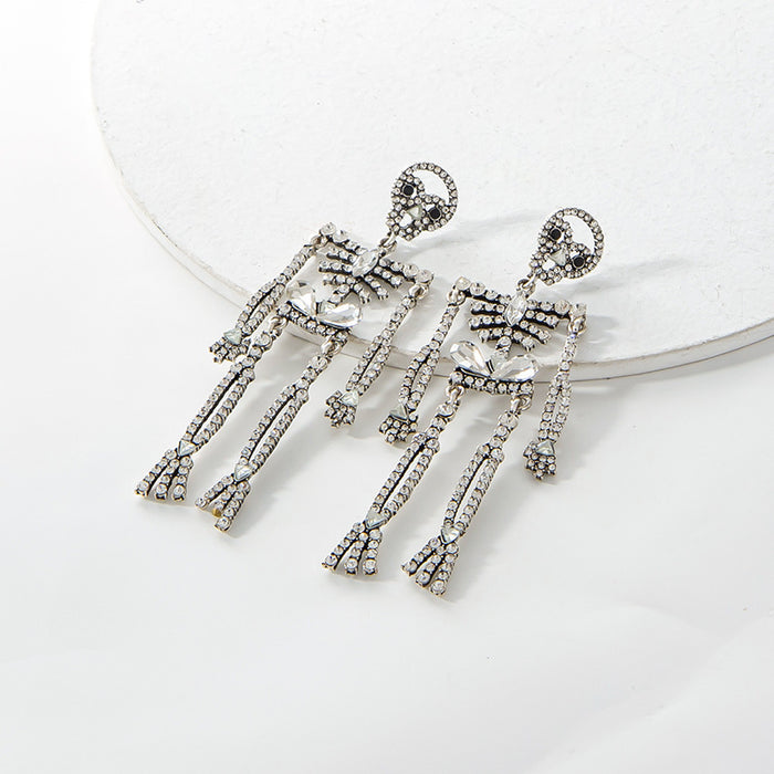 Wholesale Halloween Skeletons Zinc Alloy Long Earrings JDC-ES-JiCai002